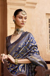 Royal Blue Woven Banarasi Saree