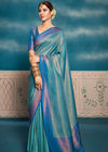 Royal Blue Woven Kanjivaram Silk Saree