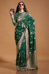 Royal Green Georgette Handloom Saree