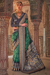 Royal Green Printed Patola Saree