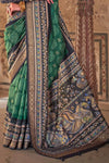 Royal Green Printed Patola Saree