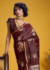 Royal Maroon Banarasi Satin Silk Saree