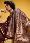 Royal Maroon Banarasi Satin Silk Saree