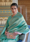 Royal Pastel Blue Woven Kanjivaram Silk Saree