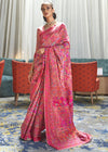 Royal Pink Multicolor Kashmiri Jamawar Woven Saree