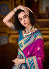 Royal Purple Banarasi Silk Saree With Contrast Blouse