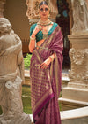 Royal Purple Banarasi Silk Saree With Contrast Blouse