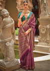 Royal Purple Banarasi Silk Saree With Contrast Blouse