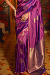 Royal Purple Banarasi Silk Saree With Zari Weaving