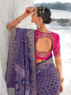 Royal Purple Georgette Bandhani Patola Saree