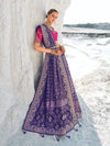 Royal Purple Georgette Bandhani Patola Saree