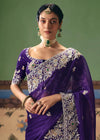 Royal Purple Georgette Silk Saree