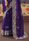 Royal Purple Georgette Silk Saree