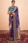 Royal Purple Paithani Silk Saree Zari Woven