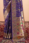 Royal Purple Paithani Silk Saree Zari Woven