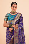 Royal Purple Paithani Silk Saree Zari Woven