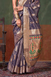 Royal Purple Paithani Tissue Silk Saree