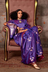 Royal Purple Pichwai Satin Silk Saree