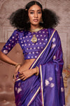 Royal Purple Pichwai Satin Silk Saree