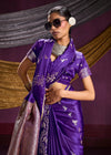 Royal Purple Satin Silk Saree