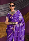 Royal Purple Satin Silk Saree