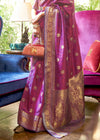 Royal Purple Smooth Satin Sik Banarasi Saree