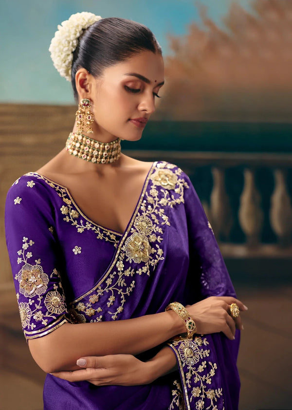 Royal Purple Soft Silk Saree