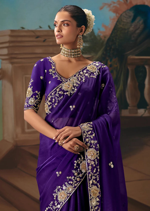 Royal Purple Soft Silk Saree