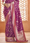 Royal Purple Woven Banarasi Soft Silk Saree