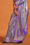 Royal Purple Woven Kanjivaram Silk Saree