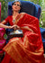 Royal Red Smooth Satin Sik Banarasi Saree