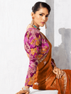 Rust Orange Tissue Silk Saree