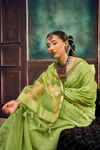 Pista Green Banarasi Cotton Silk Saree