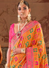 Saffron Orange Woven Banarasi Saree