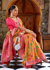 Saffron Orange Woven Banarasi Saree