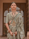 Sage Green Banarasi Dola Silk Saree