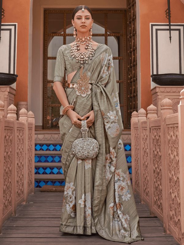 Sage Green Banarasi Dola Silk Saree