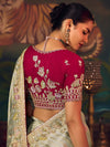 Sage Green Designer Tissue Silk Saree with Contrast Blouse