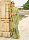 Sage Green Embroidery Designer Silk Saree