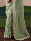 Sage Green Organza Silk Saree