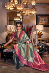 Sage Green Tissue Silk Saree