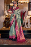 Sage Green Tissue Silk Saree