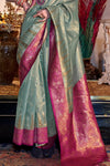 Sage Green Tissue Silk Saree