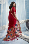Scarlet Red Paithani Cotton Silk Saree