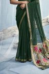 Forest Green Paithani Cotton Silk Saree