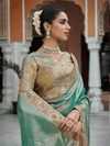 Sea Green Banarasi Tissue Silk Saree