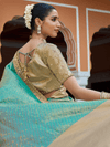 Sea Green Banarasi Tissue Silk Saree