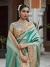 Sea Green Banarasi Tissue Silk Saree