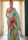 Sea Green Kanjivaram Soft Silk Saree