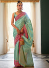 Sea Green Kanjivaram Soft Silk Saree